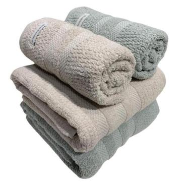 Imagem de Kit Toalhas 2 banho e 2 rosto Buddemeyer Vanilla Extra Soft Bege e Ver