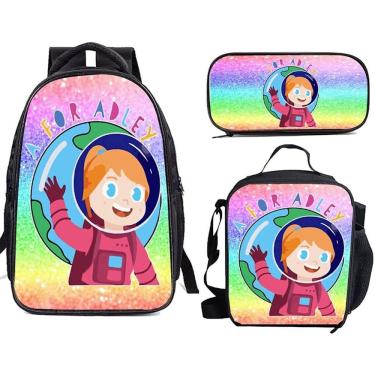 Imagem de Conjunto de mochilas escolares Adleys, 3 peças com bolsa de ombro e estojo para lápis