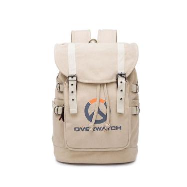 Imagem de Mochila de lona cáqui Overwatch para crianças escolares 38x18x44cm