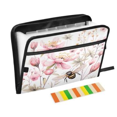 Imagem de Wassud Flores e Acordeão de Abelha Organizador de Arquivos Letra A4 Pasta de Arquivo de Papel Organizador de Documentos com Etiquetas Pasta de Arquivo Expansível 13 Bolsos