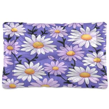 Imagem de Wassud Margarida desenhada à mão cama grande para cães cama de cachorro tapete lavável para animais de estimação cama de gato para dormir viagens 91 x 61 cm