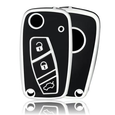 Imagem de Capa para chave Fiat 500 Panda Stilo Ducato Grande Bravo Punto Minibus Proteção Fob Acessórios 3 Bottons TPU Capa para chave de carro