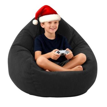 Imagem de LPMOERA Puff Cadeira de espuma viscoelástica para crianças/adolescentes com enchimento redondo para sala de estar, quarto, faculdade, dormitório, cadeira de leitura