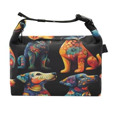 Imagem de STAYTOP Lancheira colorida para cães com fivela de alça, lancheira isolada para meninos e meninas, lancheira térmica para trabalho escolar