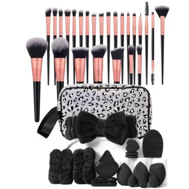 Imagem de Pincéis de maquiagem, kit de maquiagem multifuncional, conjunto de ferramentas de maquiagem com pincel de base de maquiagem, conjunto de pincéis de maquiagem (conjunto de 42 peças)