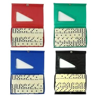 Imagem de Jogo de Dominó Profissional 28 Peças com Estojo Maleta Cores Variadas - Luxo Resistente Portátil para Família e Adultos