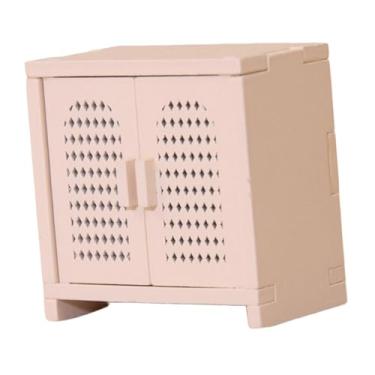 Imagem de YIJU Móveis para Casa de Bonecas em Escala 1:12, Acessórios de Decoração para Casa de Bonecas, Mini Armário de Armazenamento, Ornamento, Decoração de Micro, Leite Branco