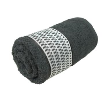 Imagem de Toalha de Banho Avulsa Felpuda 100% Algodão, 145x75cm, 360g/m², 1 Peça (Cor Preta)