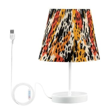 Imagem de Joisal Abajur de mesa preto e amarelo de pele de tigre para quarto, abajur agradável aos olhos, luminária de mesa para quarto
