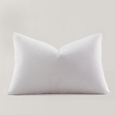 Imagem de Globon All Down Pillow King Size Almofada de cama luxuosa para dormir 100% algodão concha 500 fios macio médio firme coleção hotel travesseiro de penas 50,8 cm x 91,4 cm 1 pacote