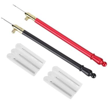 Imagem de GLOGLOW Gancho Tambor Com 6 Agulhas, Kit de crochê para Bordado, Alça de Aço Inoxidável, Ferramenta de Costura Artesanal Com Miçangas de Lantejoulas