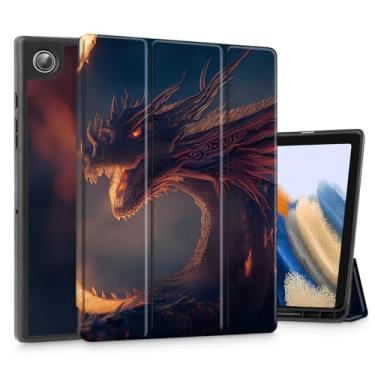 Imagem de Tuiklol Capa de tablet para Samsung Tab A9 Plus lançado em 2023, capa rígida fina de proteção TPU para despertar/hibernar automática para Galaxy Tab A9+ 11 polegadas, dragão de fogo