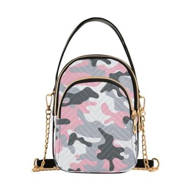 Imagem de Joisal Bolsa tiracolo de viagem com folhas de bananeira para mulheres, antifurto, bolsas femininas modernas, bolsa carteiro transversal, Camuflagem militar, 15*21*8cm
