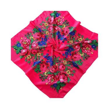 Imagem de Lenço Quadrado De Seda E Algodão Duplo De 70cm Para Mulheres, Confortá