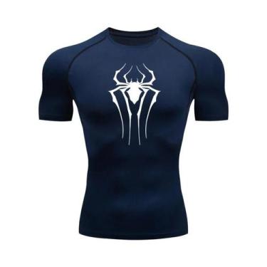 Imagem de Camisa De Compressão Masculina De Secagem Rápida Com Estampa De Aranha