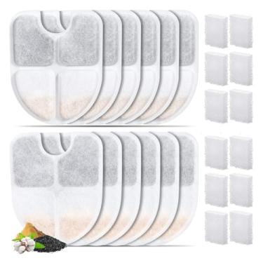 Imagem de 12 pacotes de filtros de fonte de água para cães 3 Gal/12 L (FN-W13), filtro de fonte GISOFIK Pet, filtro de substituição de filtragem de 4 camadas, 12 filtros de bomba