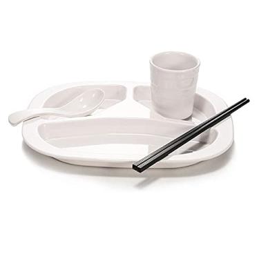 Imagem de Prato de jantar particionado multiuso, cantina familiar, restaurante, unidade de fábrica, aplicável (cor: F) (Q)