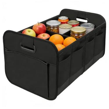 Imagem de Organizador de porta-malas de – Caixa de compartimentos para porta-malas | Caixa de armazenamento de sedan, para mercearia, carga, caminhão, SUV, RV, , acampamento, viagem, viagem de