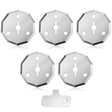 Imagem de Frienda 5 peças de lâminas rotativas de substituição para tesouras elétricas, refil de lâmina de cortador de papelão com ferramenta de substituição para caixa, papelão, papel, tecidos, couro, pano