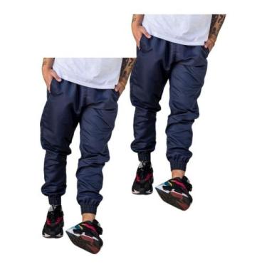 Imagem de Kit De 2 Calças Tactel Jogger Esportiva 2 Bolsos Lateral 016 - J94 Con
