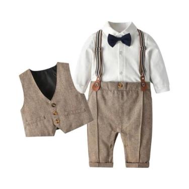Imagem de Conjunto De Roupa Formal Para Menino Recém-Nascido, Macacão De Anivers