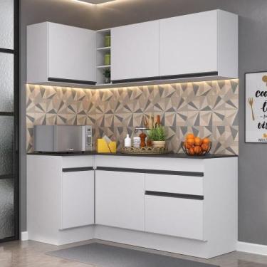 Imagem de Armário de Cozinha Compacta de Canto com Rodapé Veneza Multimóveis V20