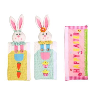 Imagem de IEUDNS Conjunto de 3 Protetoras para Puxadores de Geladeira com Tema de Páscoa, Compatíveis com Fogão, Forno de Micro-ondas E Outros Utensílios de Escr