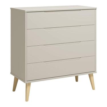 Imagem de Cômoda Gaveteiro Retrô Elfe Areia Acetinado Natural - Reller