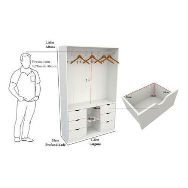 Imagem de Armário Arara Gaveta Aurora Closet Loja Expositor Roupa Mdp - VETORIAL