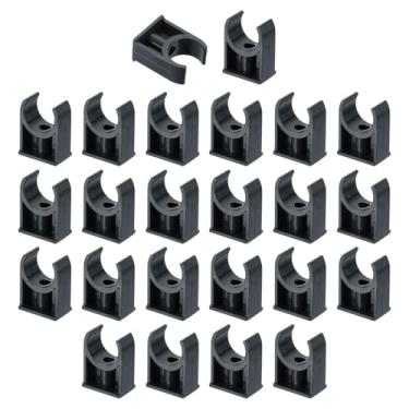Imagem de Boxonly 24 peças de grampos de tubo de água de PVC clipes de tubos em forma de U para mangueira de irrigação suporte de tubo de irrigação para 25 mm OD para bandejas de TV, tubos, mangueira, suporte
