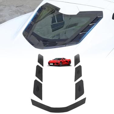 Imagem de Capas de blocos de ventilação de compartimento de motor traseiro seco para Corvette C8 Stingray Z51 Coupe 2020-2025 Z06/E-Ray 2023-2024 Capa de escotilha traseira Capas de lavagem de carro Acessórios