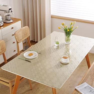 Imagem de U5GAAALPPQ9 Tapete de mesa transparente, capa de mesa grossa, elegante, toalha de mesa para 2, 4, 6 pessoas, multiuso (cor 24 70 x 120 cm)