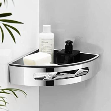 Imagem de Suporte de chuveiro de canto, suporte de parede, prateleira de cesta de armazenamento de chuveiro, organizador de banheiro, acessórios de cozinha, ferragens ABS cromadas, prateleiras organizador de