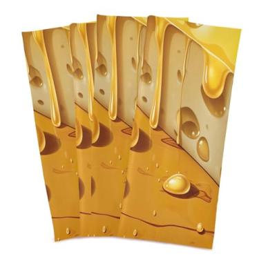 Imagem de Wassud Toalhas de cozinha de queijo toalhas de prato de cozinha pacote com 4 panos de prato macios com laço para pendurar toalha de mão super absorvente de secagem rápida toalhas de chá de mesa