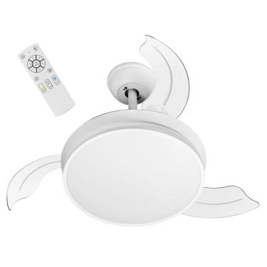 Imagem de Ventilador de Teto Retrátil 3 Pás 55W LED 3 Cores Com Controle Remoto Venti Delta