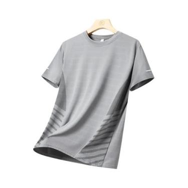 Imagem de Camiseta Masculina De Verão Para Corrida, Seda Gelada, Secagem Rápida,