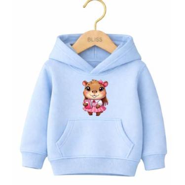 Imagem de Moletom Canguru Infantil Estampa Capivara Estudiosa 1029 Moderno Para 