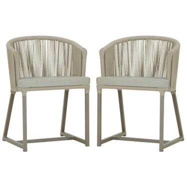 Imagem de 2 Cadeiras De Jantar Noronha Fendi Corda Náutica E3 Trama Rami