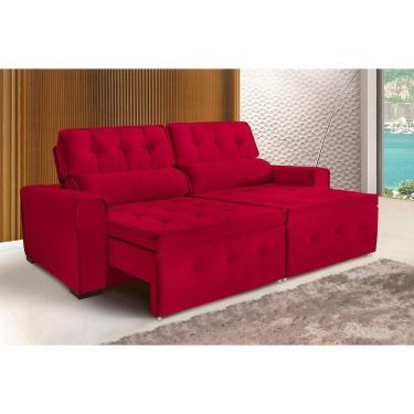Imagem de Sofá Dallas 3 Lugares 1,80cm Retrátil E Reclinável - De Casa Décor E Estofados Vermelho