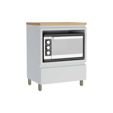 Imagem de Balcão De Cozinha Rainha P- Forno 1 Porta C-tampo 70 Cm Branca-nature - Nesher