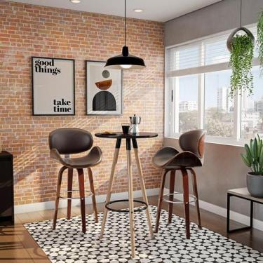 Imagem de Banqueta Giratória Apeldoorn Marrom - Mobly