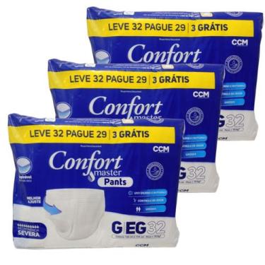 Imagem de Kit 96 Fraldas Geriátrica Confort Master Pants, G-EG