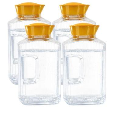Imagem de 4 Jarra Garrafa De Água Suco Geladeira Tampa Higiênica 1,7l - - Bandei