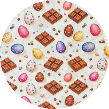 Imagem de Tricoline 100Algodão Coelhos Decoração Pascoa 1,50mx1,00m - Tecidos SG