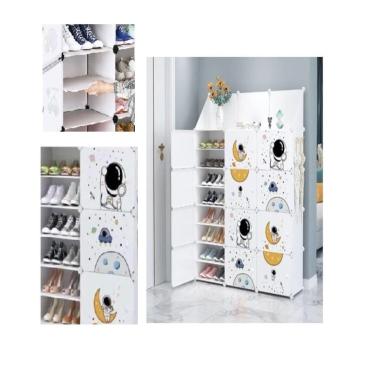 Imagem de Armario Infantil Guarda Roupa Modular Resistente Leve 12 Portas 25 Prateleiras Organizador Brinquedos Closet Criancas Me