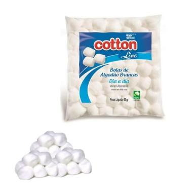 Imagem de Algodão Hidrófilo Em Bolas Brancas Cotton Line 95g Kit C/ 3 Pacotes