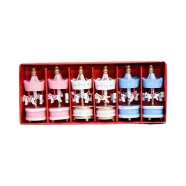 Imagem de Enfeites De Cavalo De Carrossel De Madeira 6 Peças Decoração Para Árvo