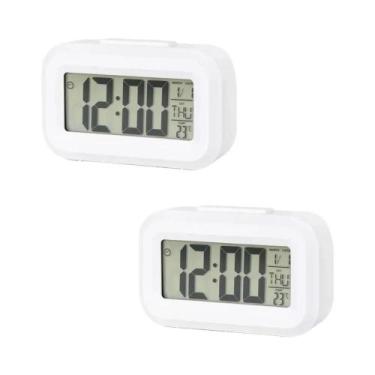 Imagem de Relógio Despertador Digital LED Com Luz De Fundo, Função Soneca, Data,
