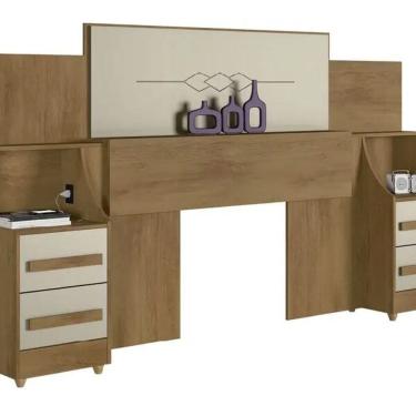 Imagem de Cabeceira De Casal Síria Cinamomo/Offwhite – RV Móveis