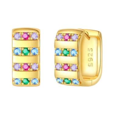 Imagem de Brincos De Argola Femininos Em Prata 925 Com Pérolas E Estrelas, Brinc